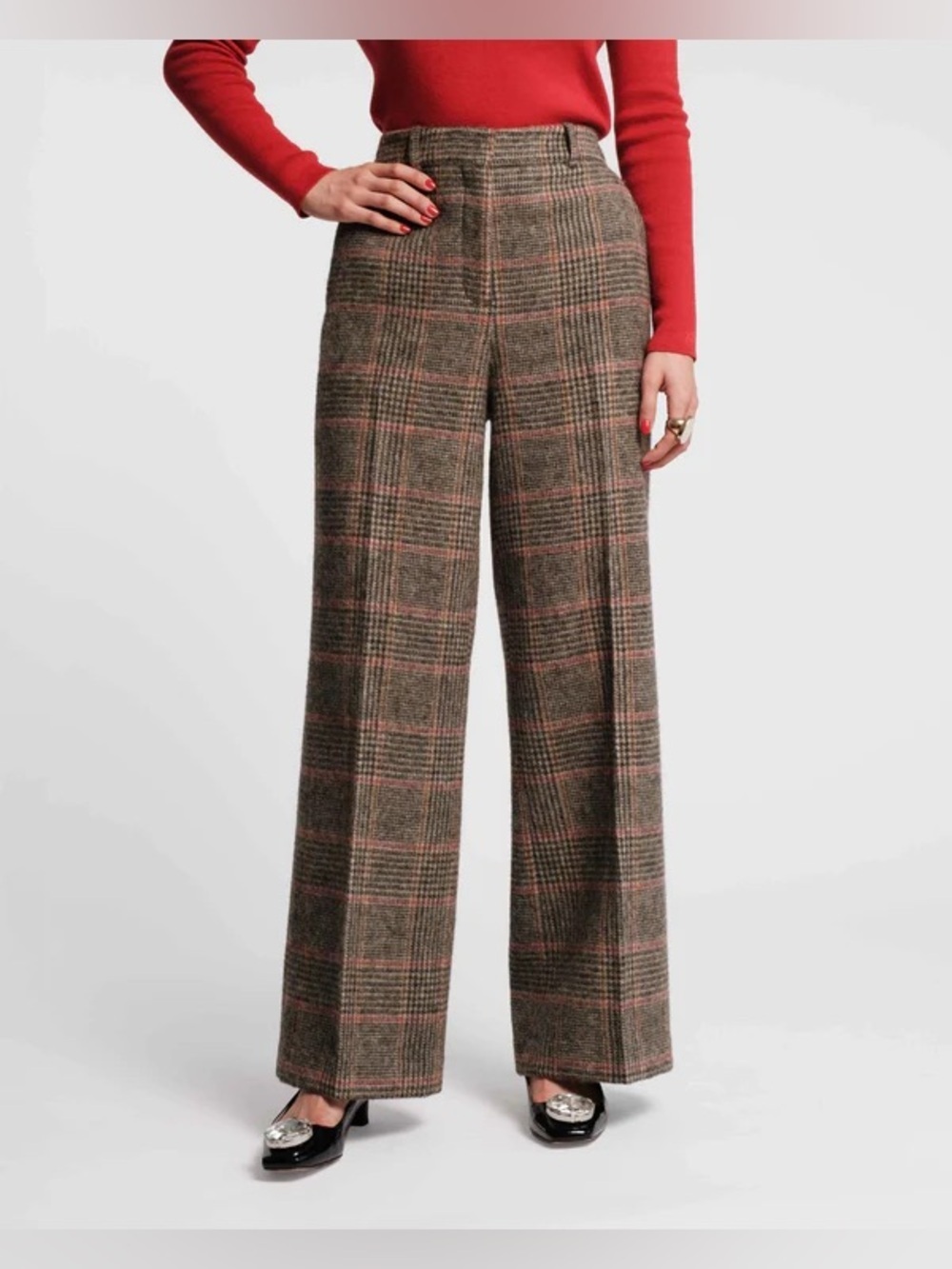 NWT women’s PLUS SIZE FRANCES VALENTINE Newbury plaid wool pants size 18 - Picture 2 of 12